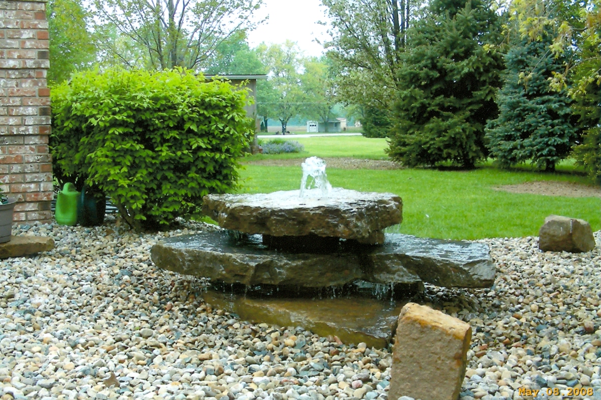 Stacked Natural Stone Water Feature Progressive Lawnscaping